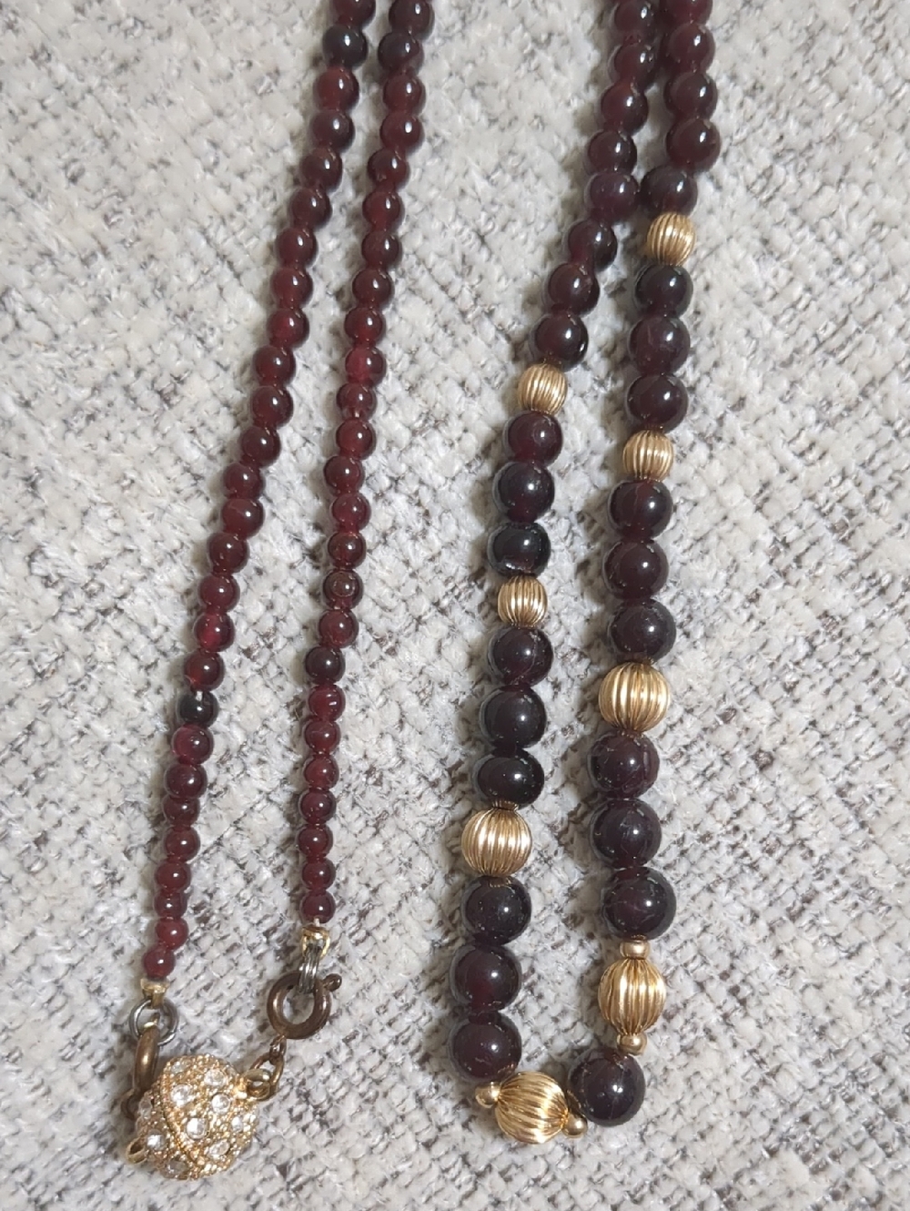 Genuine Garnet Bead Necklace - Picture 5 of 6